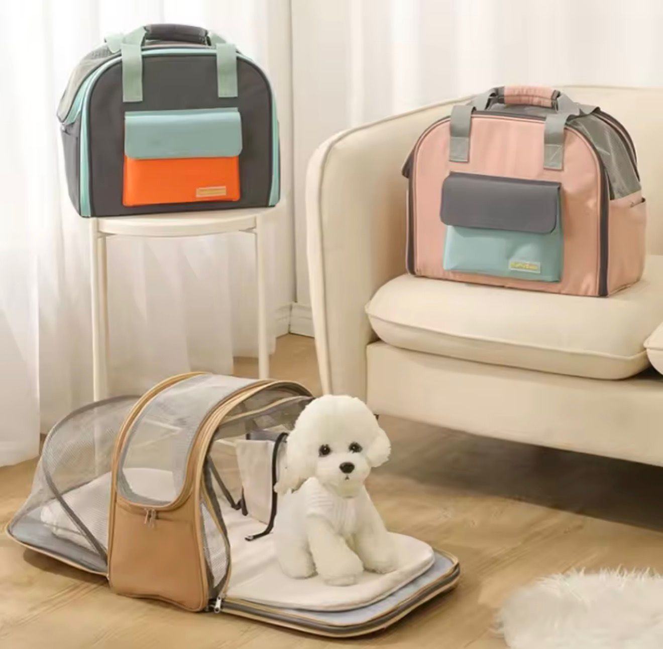 Transportadora Expandible para Mascotas | Bolso Plegable Premium para Perros y Gatos – Pets Art