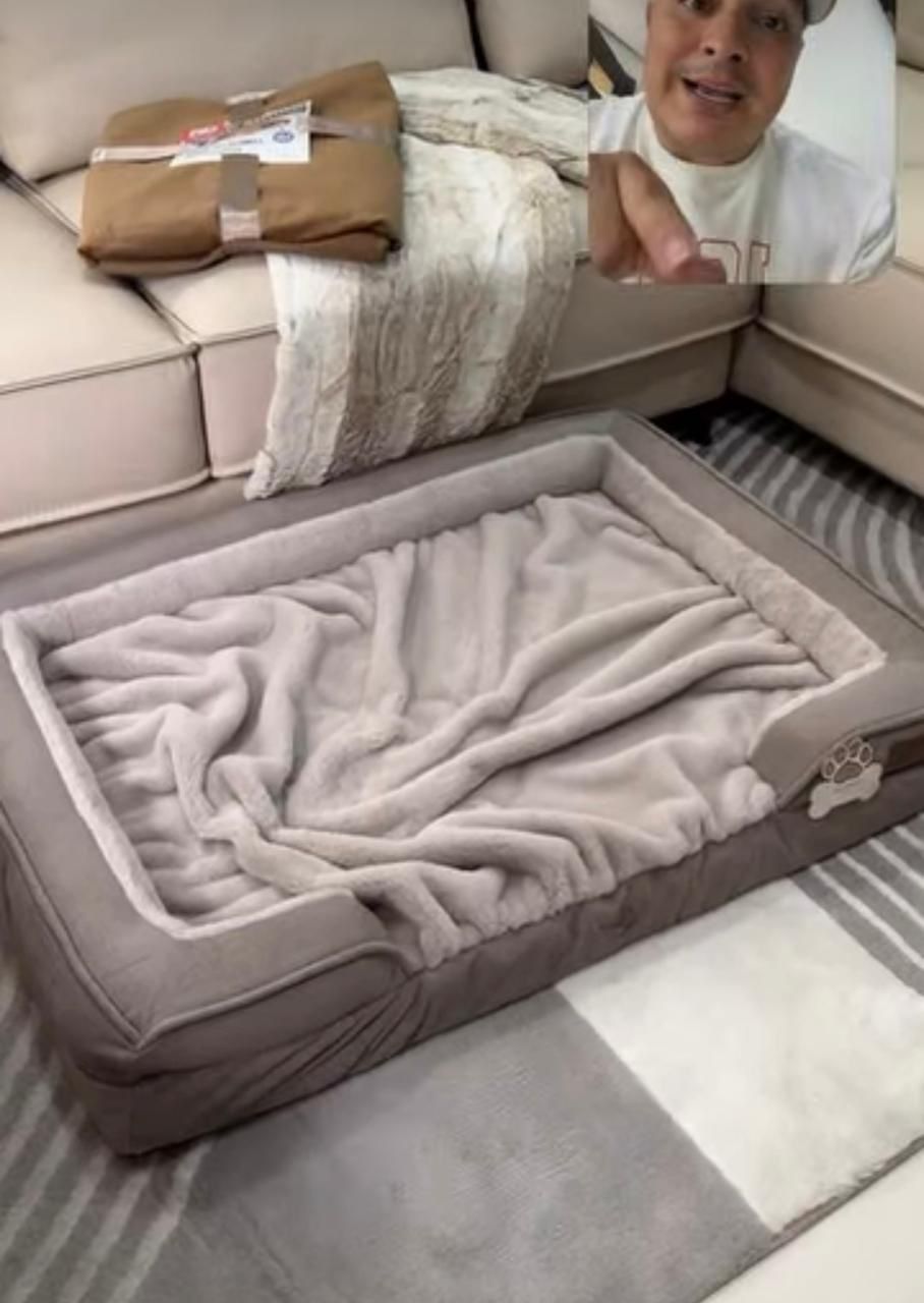 Cama Ortopédica Premium para Perros Medianos y Grandes | Cama Antiestrés con Cobija – Pets Art