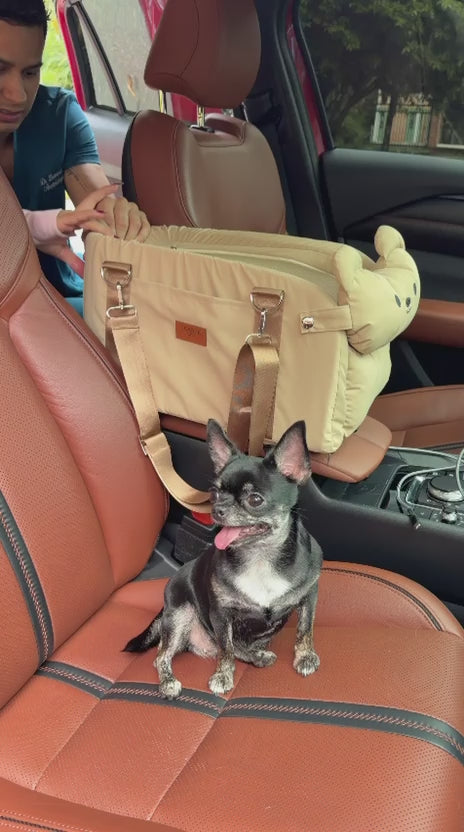 Cargar vídeo: Silla Booster Premium para Mascotas | Asiento de Carro para Perros y Gatos Pequeños – Pets Art